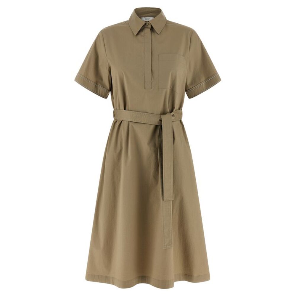 Peserico Bicolor Cotton Midi Women's Dress